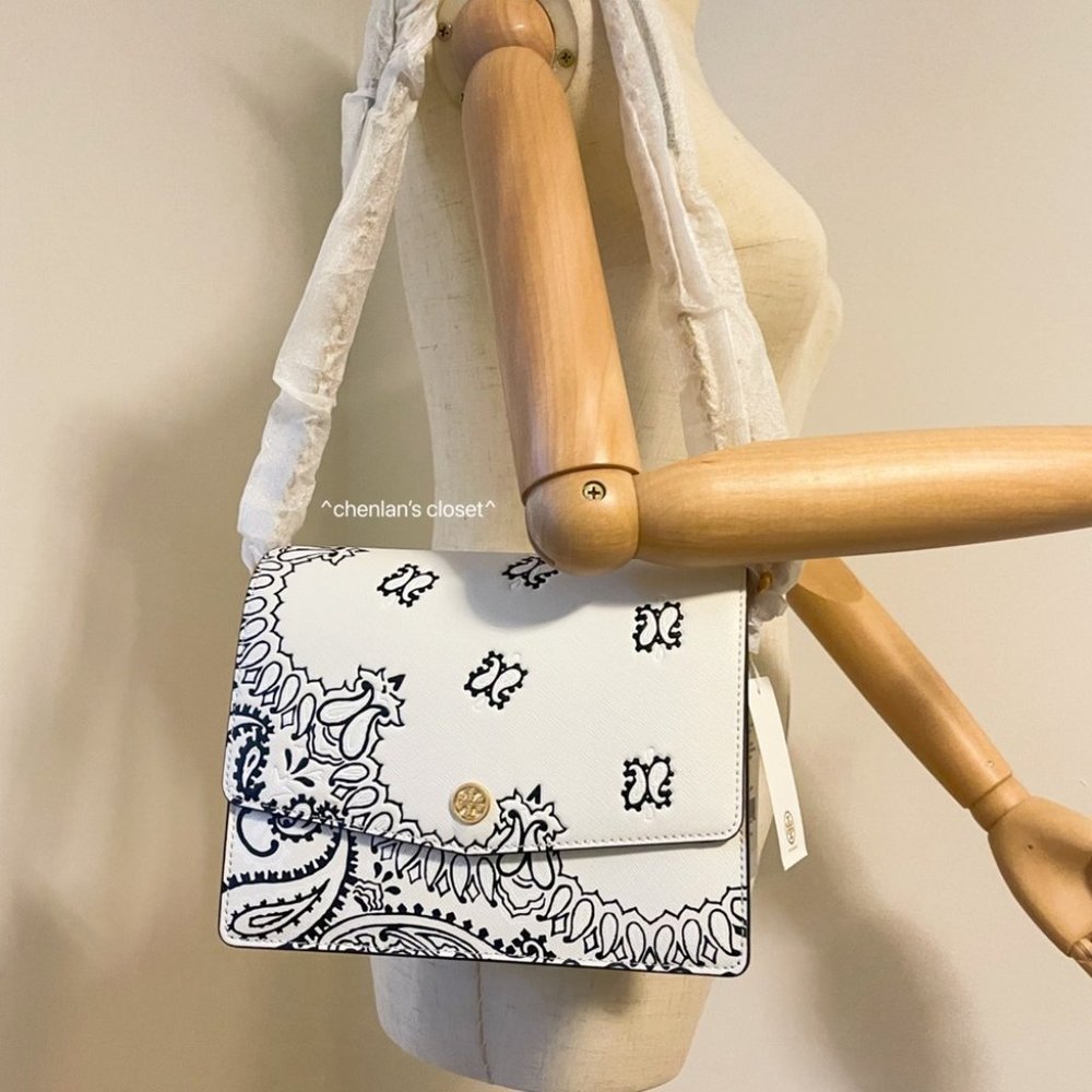 🔥NeW! Tory Burch Robinson Convertible Shoulder Bag Bandana - Picture 3 of 16